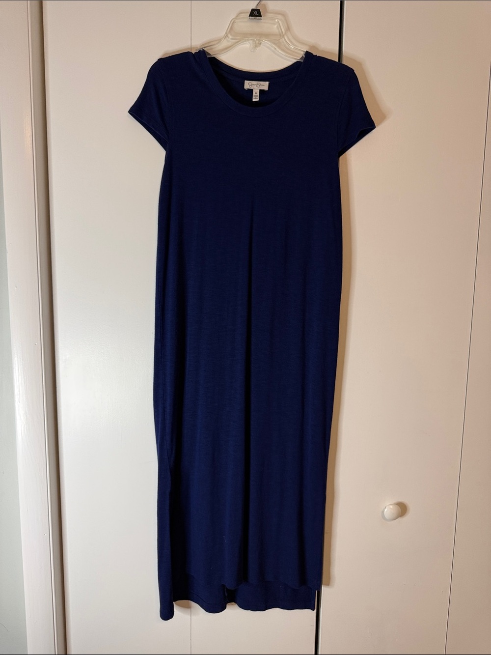 Jessica Simpson Navy Short-Sleeve Midi Dress